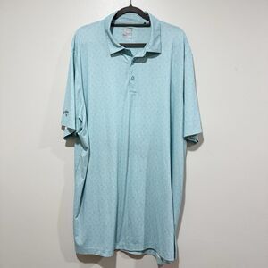 Callaway Opti Dri Green Stretch Geometric Polo Shirt Big & Tall Men Size 2XLT